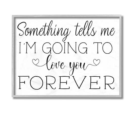 Stupell Industries Love You Forever Quote Wall Art in Gray Frame